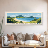 Great Barrier Island, New Zealand Panoramic Print, Vacation Gift, New Zealand Wall Art, Beach Painting, Beach Decor, Large Wall Art, Wood Frame Art