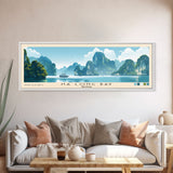 Ha Long Bay, Vietnam Panoramic Print, Vacation Gift, Vietnam Wall Art, Beach Painting, Beach Decor, Large Wall Art, Wood Frame Art