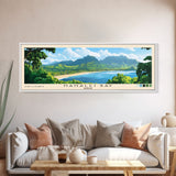 Hanalei Bay, Hawaii Panoramic Print, Vacation Gift, Hawaii Wall Art, Beach Painting, Beach Decor, Large Wall Art, Wood Frame Art