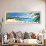 Honeymoon Harbor Beach, Bahamas Panoramic Beach Print, Vacation Gift, Bahamas Wall Art, Framed Canvas Print, Framed Beach Painting