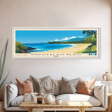 Honokalani Beach, Maui Panoramic Print, Vacation Gift, Maui Wall Art, Beach Painting, Beach Decor, Beach Or Lakehouse Art