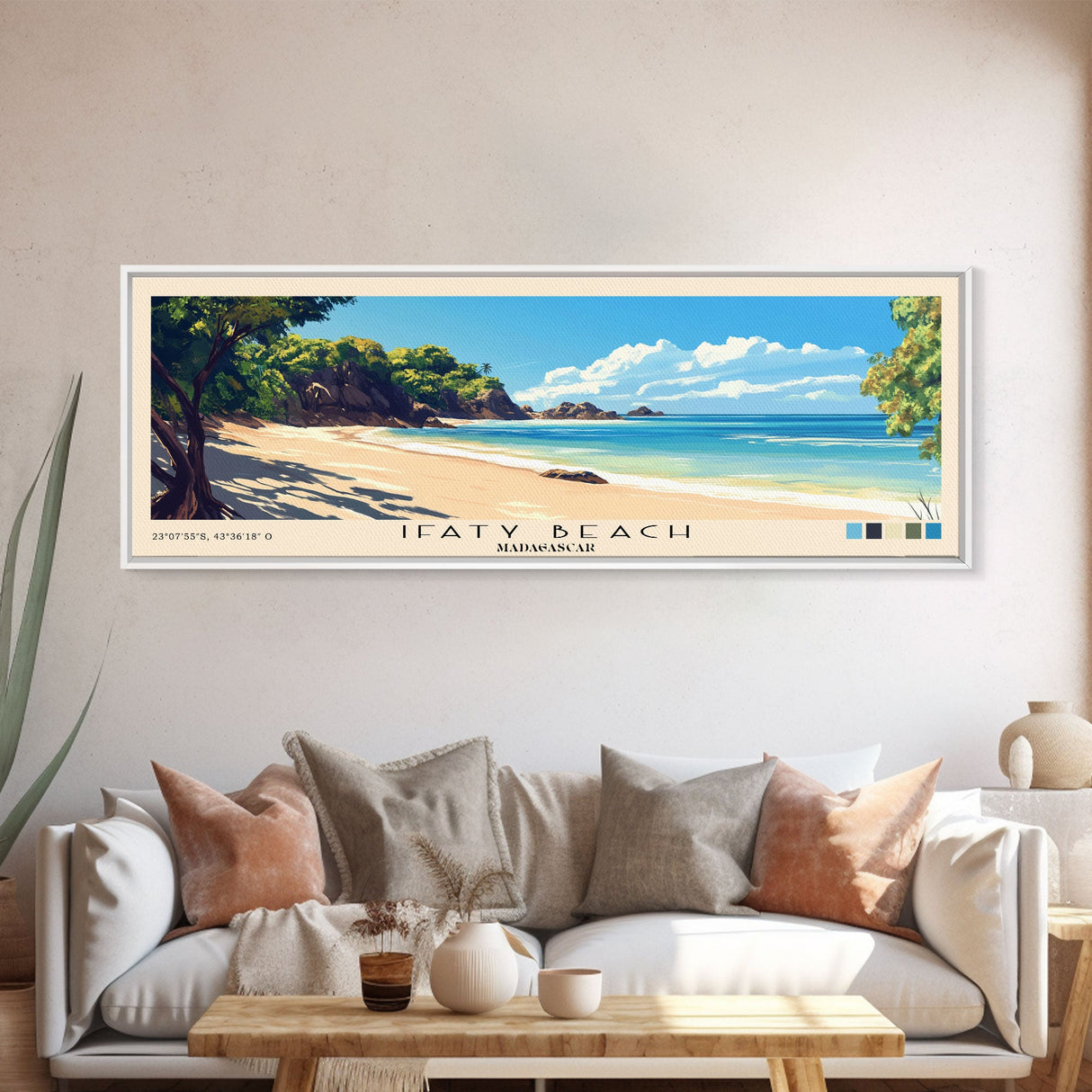 Ifaty Beach, Madagascar Panoramic Beach Print, Vacation Gift, Madagascar Wall Art, Beach Painting, Beach Decor, Beach Painting