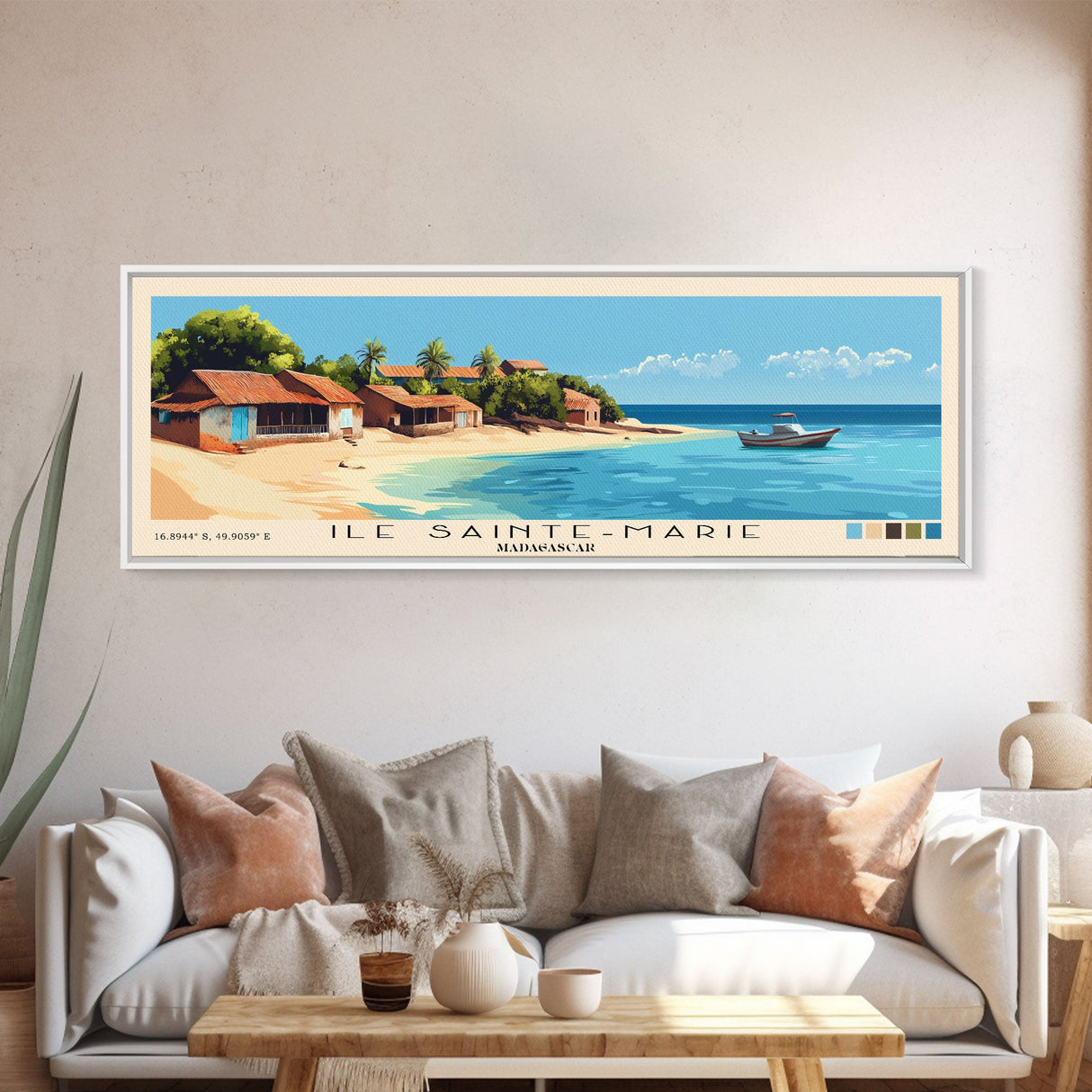 Ile Sainte-Marie, Madagascar Panoramic Beach Print, Vacation Gift, Madagascar Wall Art, Beach Painting, Beach Decor, Beach Painting