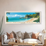 Kaiteriteri Beach, New Zealand Panoramic Print, Vacation Gift, New Zealand Wall Art, Beach Painting, Beach Decor, Large Wall Art, Wood Frame Art