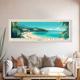 Koukounaries Beach, Greece Panoramic Print, Vacation Gift, Greece Wall Art, Beach Painting, Beach Decor, Large Wall Art, Wood Frame Art