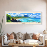 La Cuvette, Mauritius Panoramic Print, Vacation Gift, Mauritius Wall Art, Beach Painting, Beach Decor, Large Wall Art, Wood Frame Art