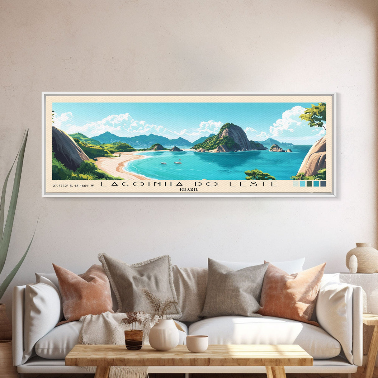 Lagoinha do Leste, Brazil Panoramic Print, Vacation Gift, Brazil Wall Art, Beach Painting, Beach Decor, Beach Or Lakehouse Art