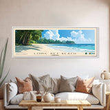 Long Set Beach, Cambodia Panoramic Print, Vacation Gift, Cambodia Wall Art, Beach Painting, Beach Decor, Large Wall Art, Wood Frame Art