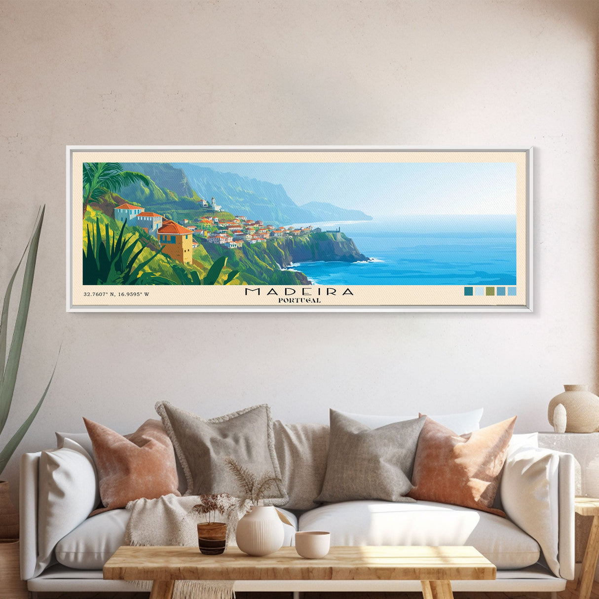 Madeira, Portugal Panoramic Print, Vacation Gift, Portugal Wall Art, Vacation Wall Art, Vacatation Memories, Beach Decor, Beach Or Lakehouse Art