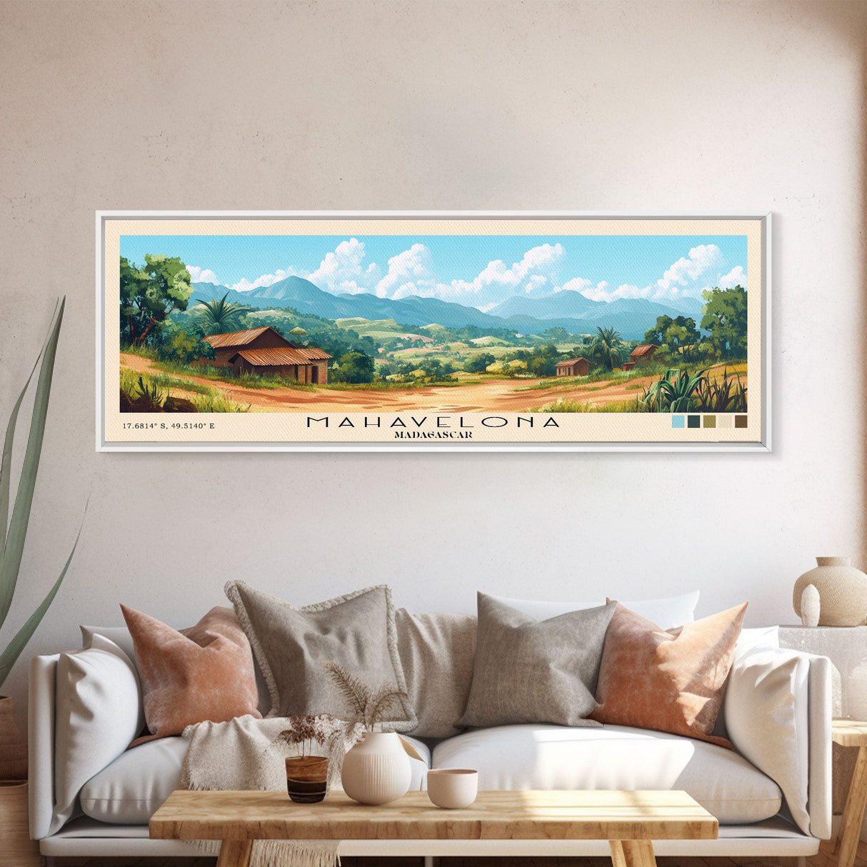 Mahavelona, Madagascar Panoramic Print, Vacation Gift, Madagascar Wall Art, Beach Painting, Beach Decor, Large Wall Art, Wood Frame Art