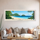 Maho Bay Beach, US Virgin islands Panoramic Beach Print, Vacation Gift, US Virgin islands Wall Art, Framed Canvas Print, Framed Beach Painting