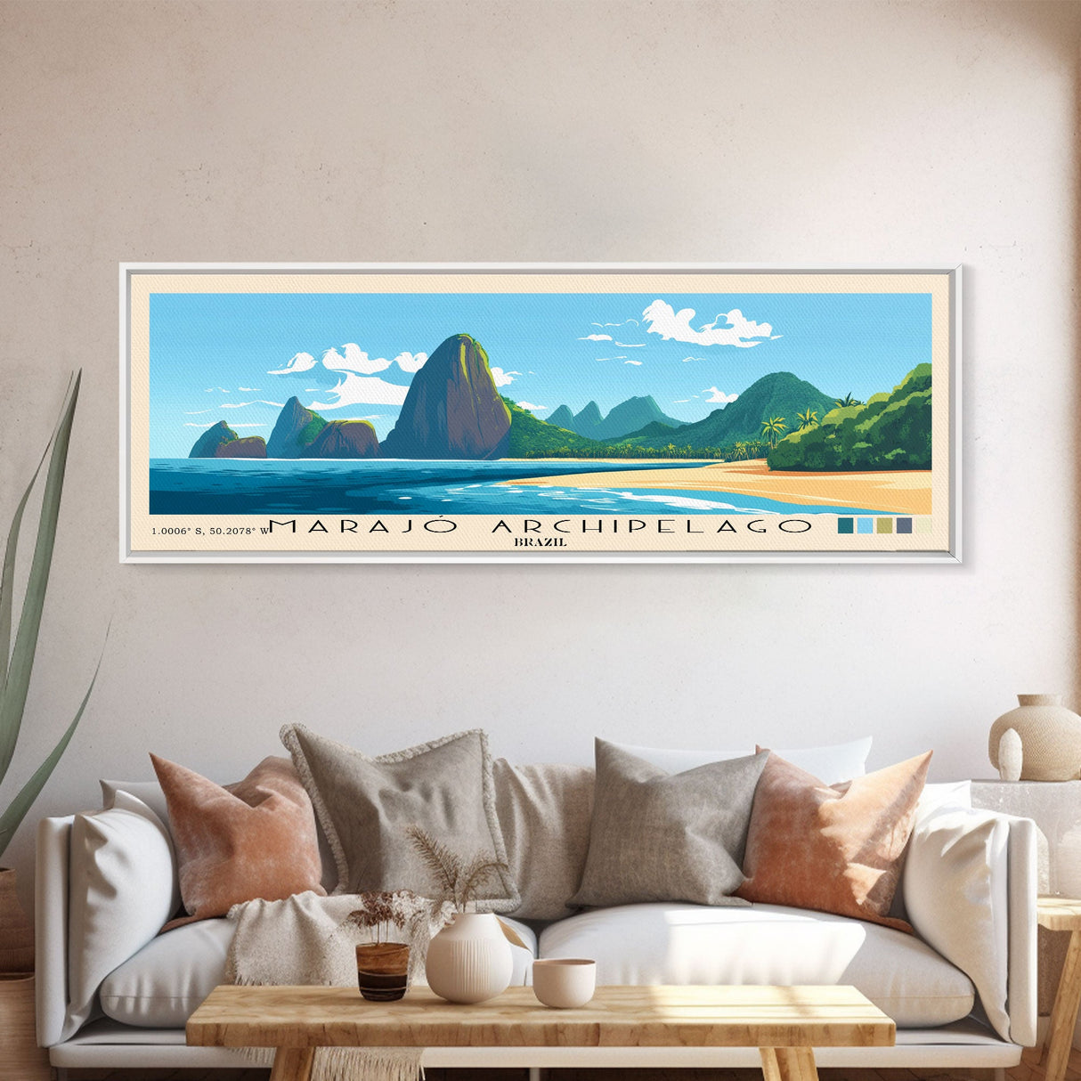 Marajó Archipelago, Brazil Panoramic Print, Vacation Gift, Brazil Wall Art, Beach Painting, Beach Decor, Beach Or Lakehouse Art