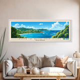 Marina Cay, British Virgin Islands, United Kingdom Panoramic Beach Print, Vacation Gift, United Kingdom Wall Art, Framed Canvas Print, Framed Beach Painting