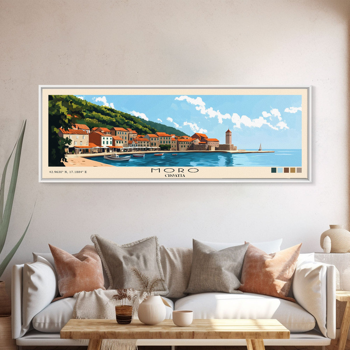 Moro, Croatia Panoramic Print, Vacation Gift, Croatia Wall Art, Vacation Wall Art, Vacatation Memories, Beach Decor, Beach Or Lakehouse Art