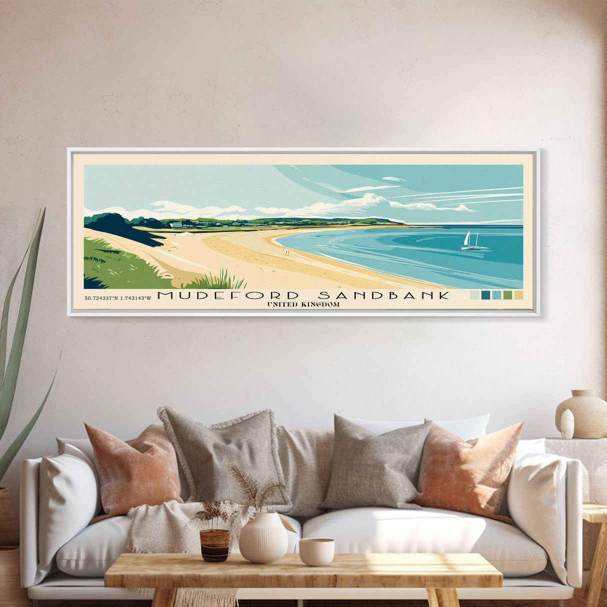 Mudeford Sandbank, United Kingdom Panoramic Print, Vacation Gift, United Kingdom Wall Art, Vacation Wall Art, Vacatation Memories, Beach Decor, Beach Or Lakehouse Art