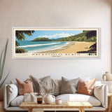 Nacascolo Beach, Costa Rica Panoramic Print, Vacation Gift, Costa Rica Wall Art, Beach Painting, Beach Decor, Large Wall Art, Wood Frame Art