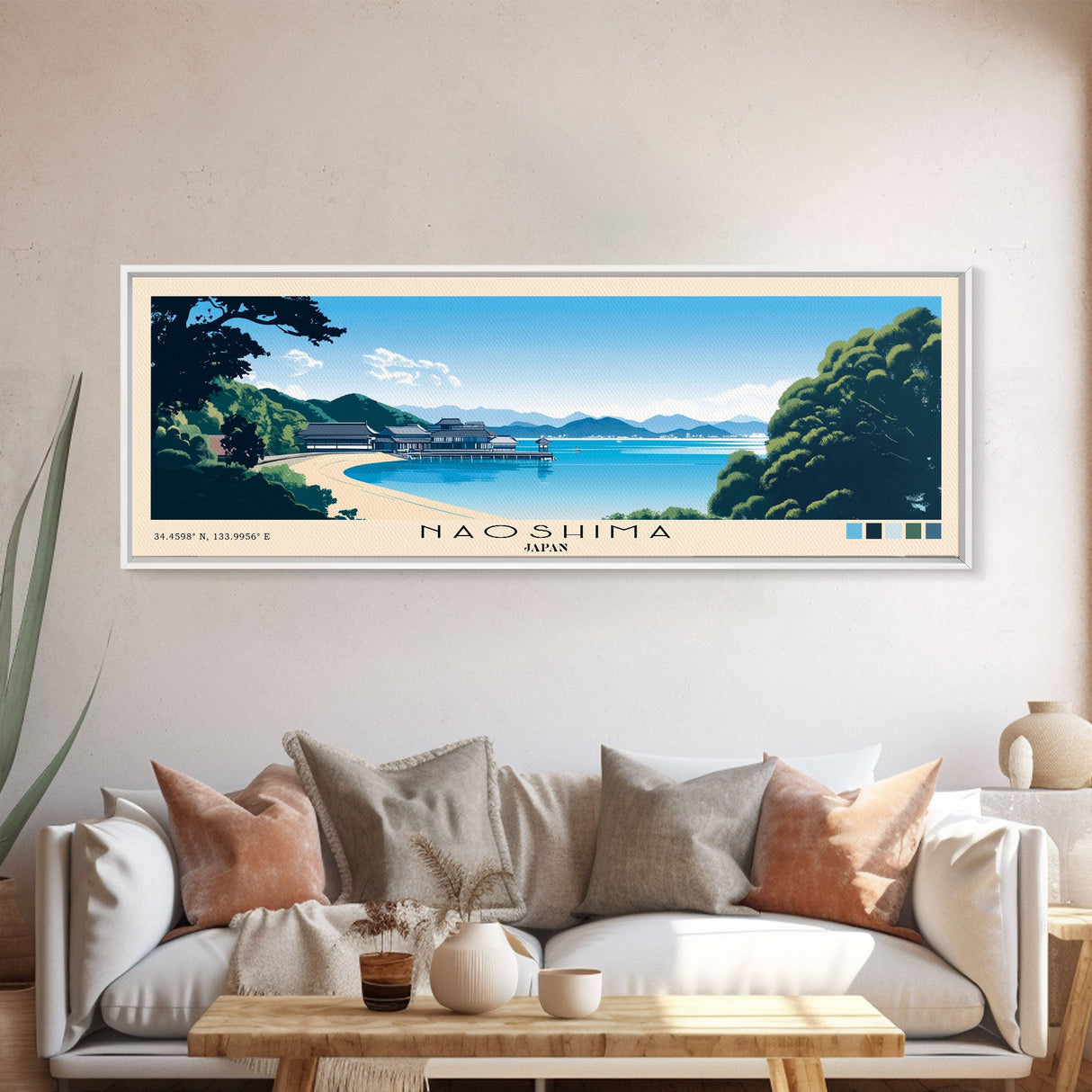 Naoshima, Japan Panoramic Print, Vacation Gift, Japan Wall Art, Vacation Wall Art, Vacatation Memories, Beach Decor, Beach Or Lakehouse Art