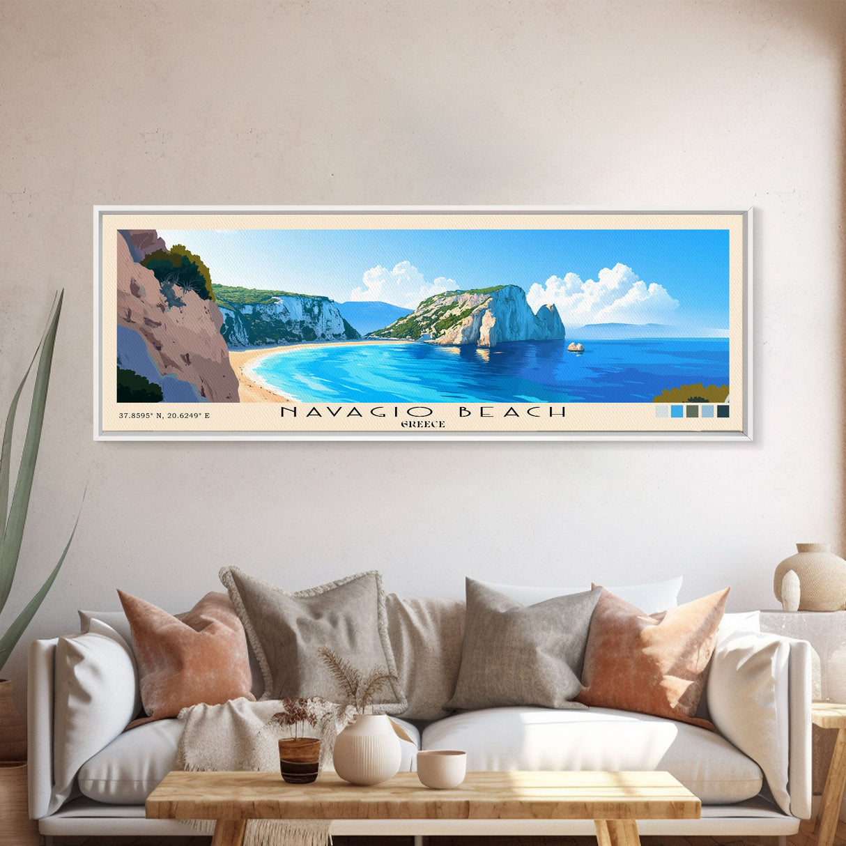 Navagio Beach, Greece Panoramic Print, Vacation Gift, Greece Wall Art, Vacation Wall Art, Vacatation Memories, Beach Decor, Beach Or Lakehouse Art