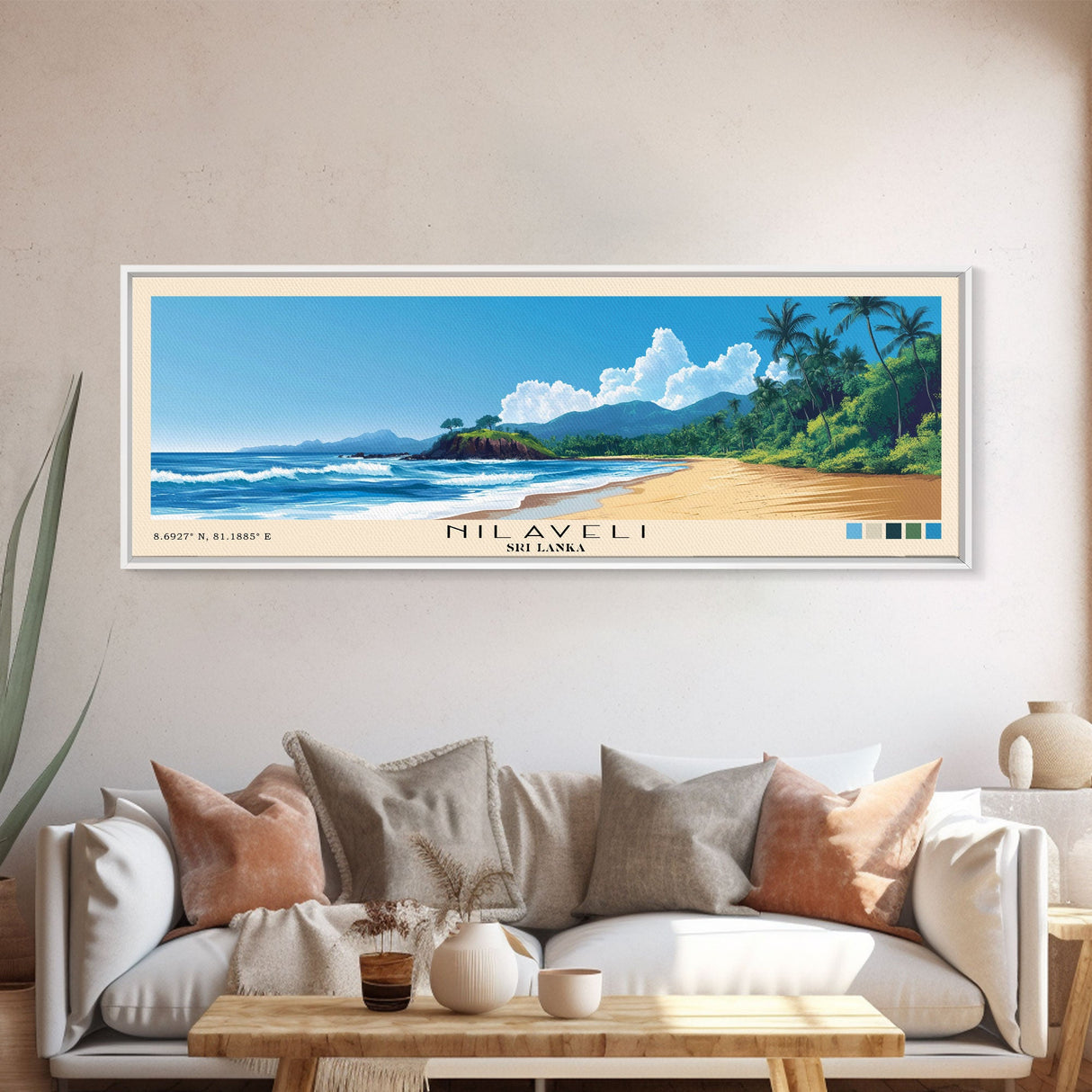 Nilaveli, Sri Lanka Panoramic Print, Vacation Gift, Sri Lanka Wall Art, Vacation Wall Art, Vacatation Memories, Beach Decor, Beach Or Lakehouse Art