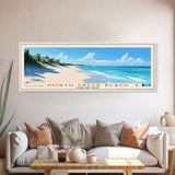 North Creek Beach, Turks and Caicos Panoramic Beach Print, Vacation Gift, Turks and Caicos Wall Art, Framed Canvas Print, Framed Beach Painting