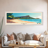 Oahu, Hawaii Panoramic Print, Vacation Gift, Hawaii Wall Art, Vacation Wall Art, Vacatation Memories, Beach Decor, Beach Or Lakehouse Art