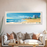 Ocean City Beach, Maryland Panoramic Beach Print, Vacation Gift, Maryland Wall Art, Beach Painting, Beach Decor, Beach Painting