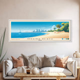 Odaiba Beach, Japan Panoramic Beach Print, Vacation Gift, Japan Wall Art, Framed Canvas Print, Framed Beach Painting