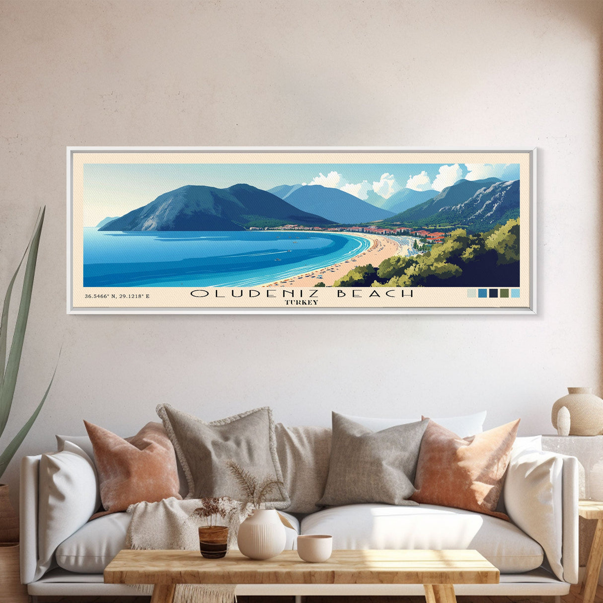 Oludeniz Beach, Turkey Panoramic Print, Vacation Gift, Turkey Wall Art, Vacation Wall Art, Vacatation Memories, Beach Decor, Beach Or Lakehouse Art