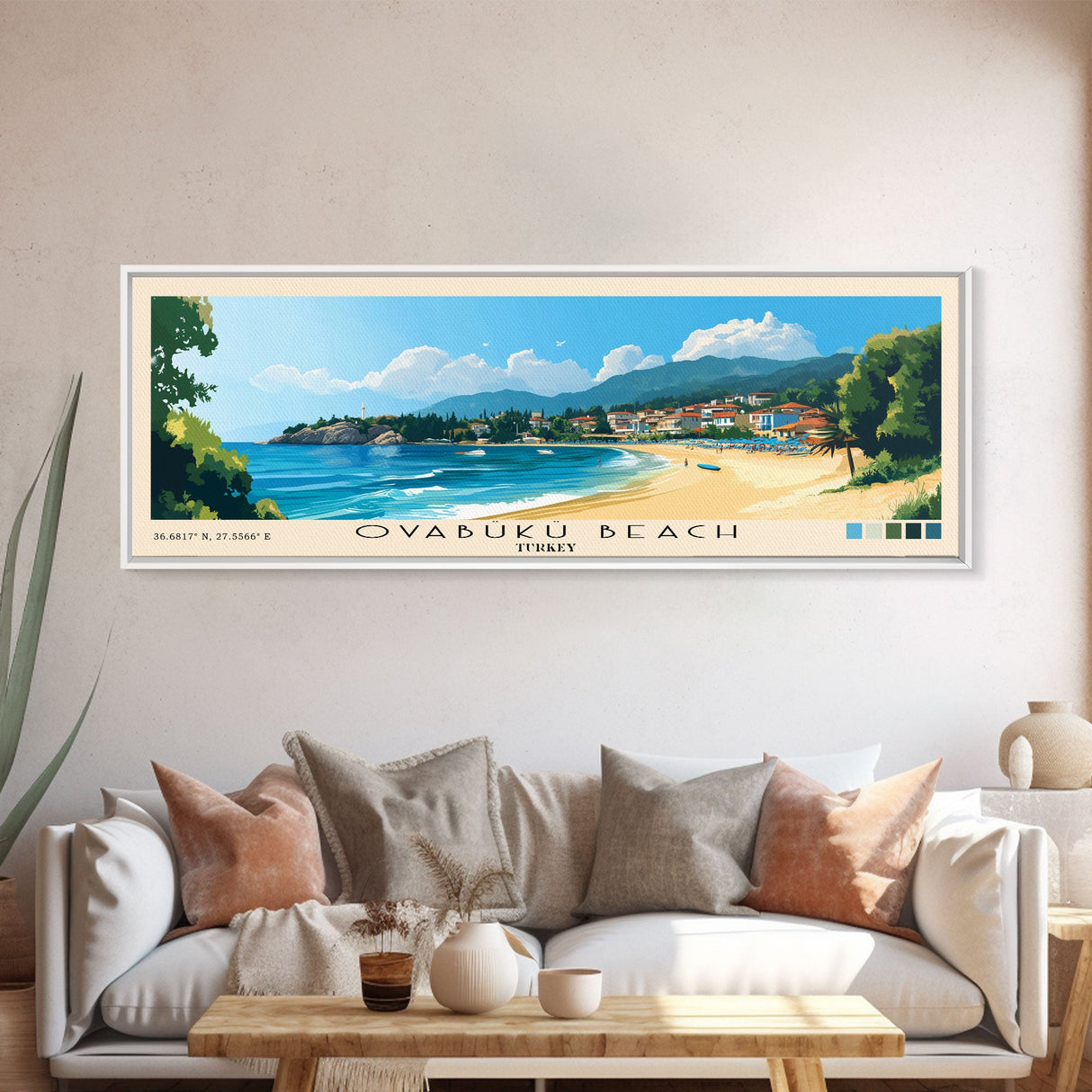 Ovabükü Beach, Turkey Panoramic Print, Vacation Gift, Turkey Wall Art, Vacation Wall Art, Vacatation Memories, Beach Decor, Beach Or Lakehouse Art