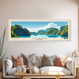 Palawan, Philippines Panoramic Print, Vacation Gift, Philippines Wall Art, Beach Painting, Beach Decor, Large Wall Art, Wood Frame Art