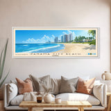 Panama City Beach, Florida Panoramic Print, Vacation Gift, Florida Wall Art, Beach Painting, Beach Decor, Large Wall Art, Wood Frame Art