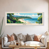 Pangandaran, Indonesia Panoramic Beach Print, Vacation Gift, Indonesia Wall Art, Framed Canvas Print, Framed Beach Painting