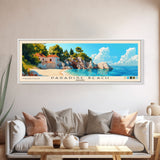 Paradise Beach, Croatia Panoramic Print, Vacation Gift, Croatia Wall Art, Beach Painting, Beach Decor, Large Wall Art, Wood Frame Art