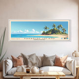 Paradise Island, Dominican Republic Panoramic Beach Print, Vacation Gift, Dominican Republic Wall Art, Framed Canvas Print, Framed Beach Painting