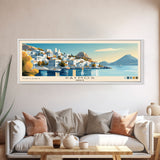 Patmos, Greece Panoramic Beach Print, Vacation Gift, Greece Wall Art, Beach Painting, Beach Decor, Beach Painting