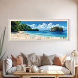 Pearl Islands, Panamá Panoramic Beach Print, Vacation Gift, Panamá Wall Art, Framed Canvas Print, Framed Beach Painting