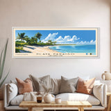 Playa Paraiso, Cayo Largo, Cuba Panoramic Beach Print, Vacation Gift, Cayo Largo, Cuba Wall Art, Framed Canvas Print, Framed Beach Painting