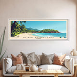 Playa Rodadero, Colombia Panoramic Beach Print, Vacation Gift, Colombia Wall Art, Framed Canvas Print, Framed Beach Painting