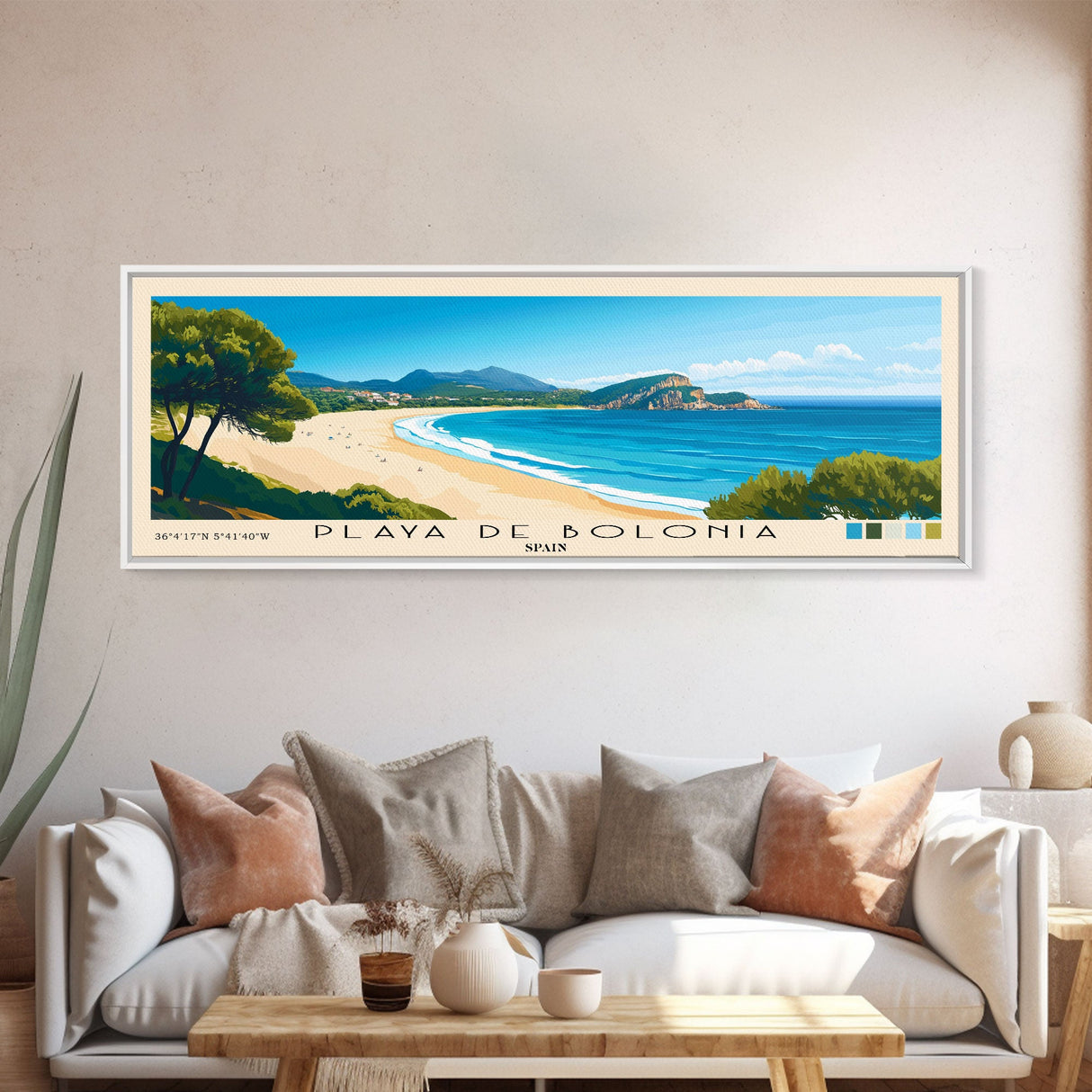 Playa de Bolonia, Spain Panoramic Print, Vacation Gift, Spain Wall Art, Vacation Wall Art, Vacatation Memories, Beach Decor, Beach Or Lakehouse Art