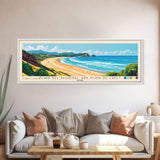 Playa del Regueral and Playa de Cavet, Spain Panoramic Print, Vacation Gift, Spain Wall Art, Beach Painting, Beach Decor, Large Wall Art, Wood Frame Art