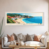 Potami Beach, Greece Panoramic Beach Print, Vacation Gift, Greece Wall Art, Framed Canvas Print, Framed Beach Painting