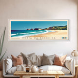 Praia da Baleeira, Portugal Panoramic Beach Print, Vacation Gift, Portugal Wall Art, Framed Canvas Print, Framed Beach Painting