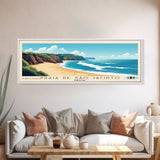 Praia de São Jacinto, Portugal Panoramic Print, Vacation Gift, Portugal Wall Art, Beach Painting, Beach Decor, Large Wall Art, Wood Frame Art