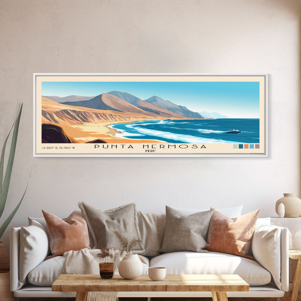 Punta Hermosa, Peru Panoramic Print, Vacation Gift, Peru Wall Art, Vacation Wall Art, Vacatation Memories, Beach Decor, Beach Or Lakehouse Art