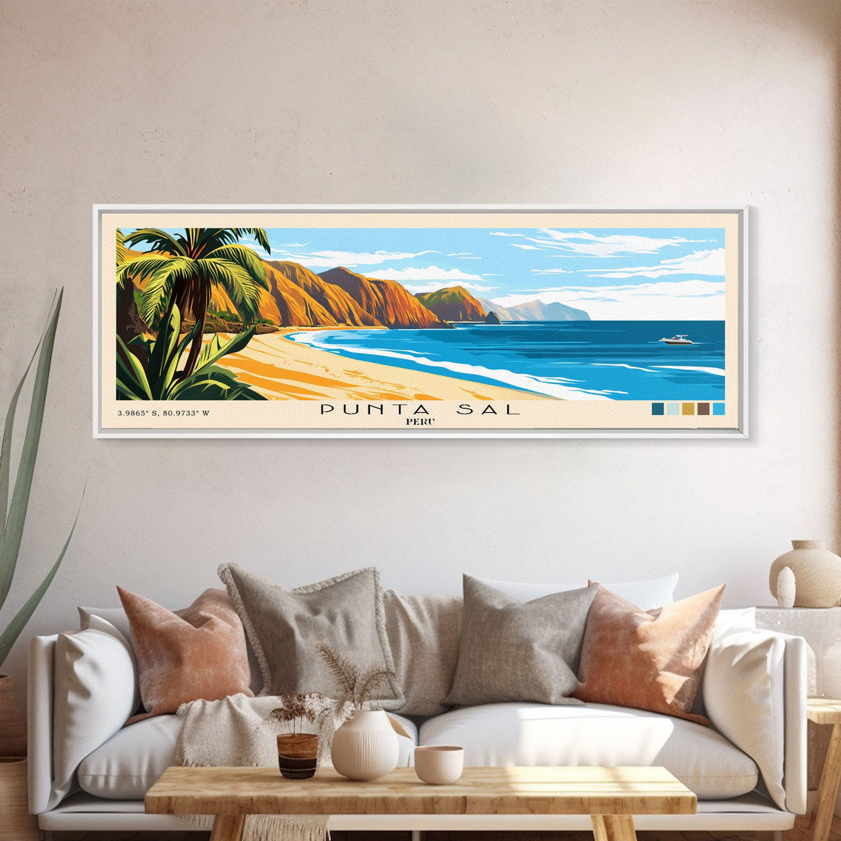 Punta Sal, Peru Panoramic Print, Vacation Gift, Peru Wall Art, Vacation Wall Art, Vacatation Memories, Beach Decor, Beach Or Lakehouse Art