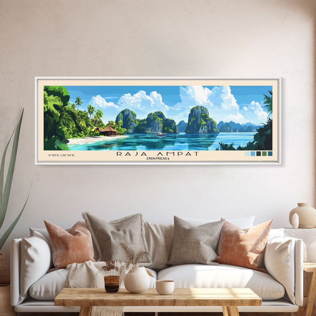 Raja Ampat, Indonesia Panoramic Print, Vacation Gift, Indonesia Wall Art, Vacation Wall Art, Vacatation Memories, Beach Decor, Beach Or Lakehouse Art