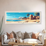 Ras Sudr, Egypt Panoramic Print, Vacation Gift, Egypt Wall Art, Beach Painting, Beach Decor, Large Wall Art, Wood Frame Art