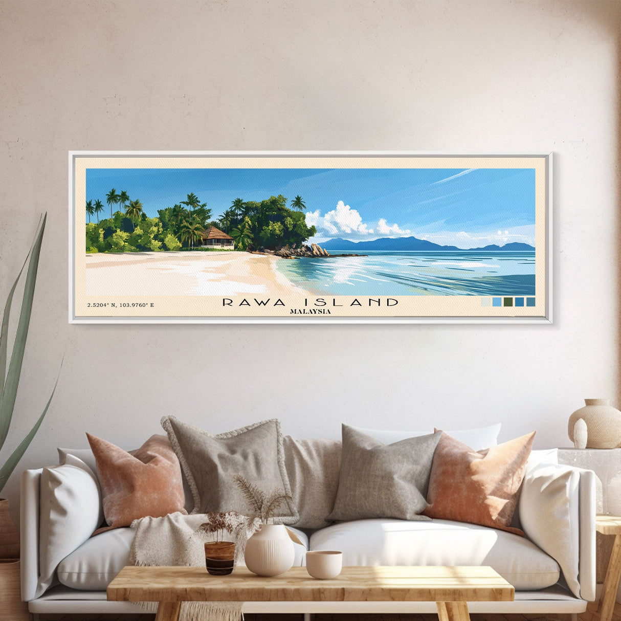 Rawa Island, Malaysia Panoramic Print, Vacation Gift, Malaysia Wall Art, Vacation Wall Art, Vacatation Memories, Beach Decor, Beach Or Lakehouse Art