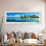 Sapodilla Cayes, Belize Panoramic Beach Print, Vacation Gift, Belize Wall Art, Framed Canvas Print, Framed Beach Painting