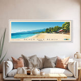 Seven Mile Beach, Jamaica Panoramic Print, Vacation Gift, Jamaica Wall Art, Beach Painting, Beach Decor, Large Wall Art, Wood Frame Art